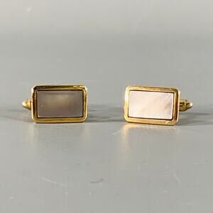 KREMENTZ Gold Mother of Pearl Cuff Links
